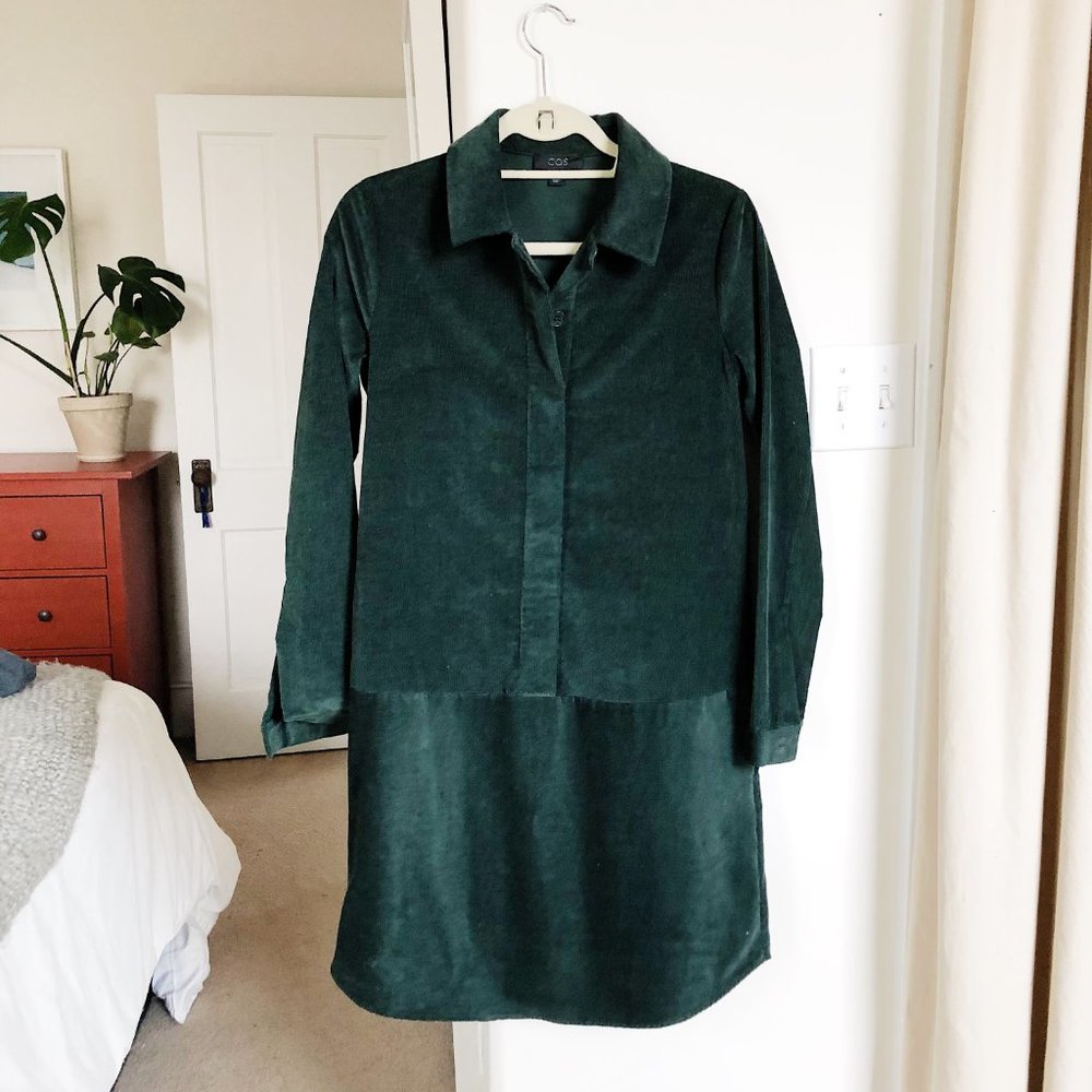 NWOT Cos A-Line Corduroy Shirt Dress, Size 2 - Picture 6 of 8